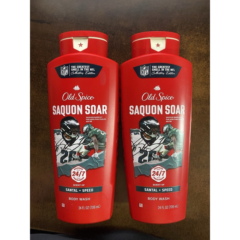 2 Pack Old Spice Saquon Soar Body Wash Santal + Speed 24oz